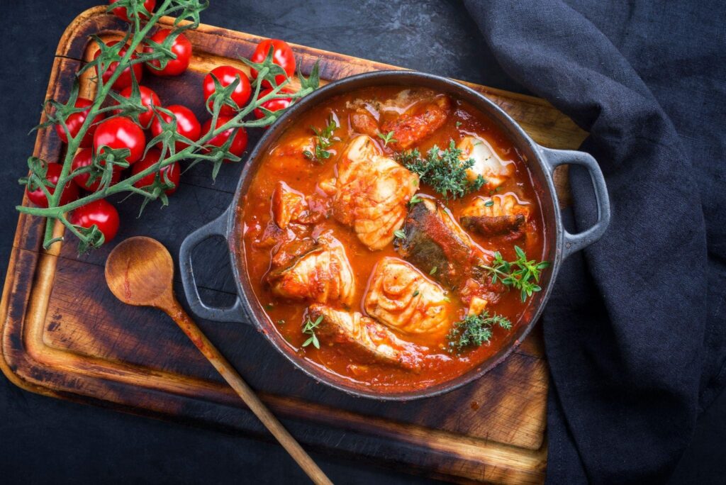 Traditional South African Sea Harvest Cape Hake with Tomato-Onion Sauce recipe from Southstream Seafoods